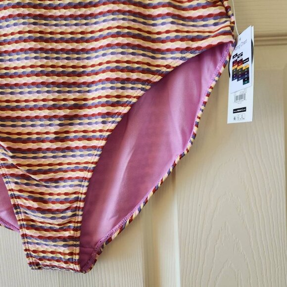No Boundaries Women's High-Waisted Striped Bikini Bottom Size XL - Picture 3 of 7